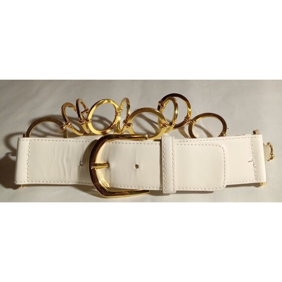 Vintage Milly Genuine Leather Gold Ring Belt